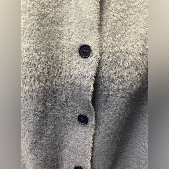 Ombré Blue Fuzzy Knit Cardigan - Picture 3 of 4